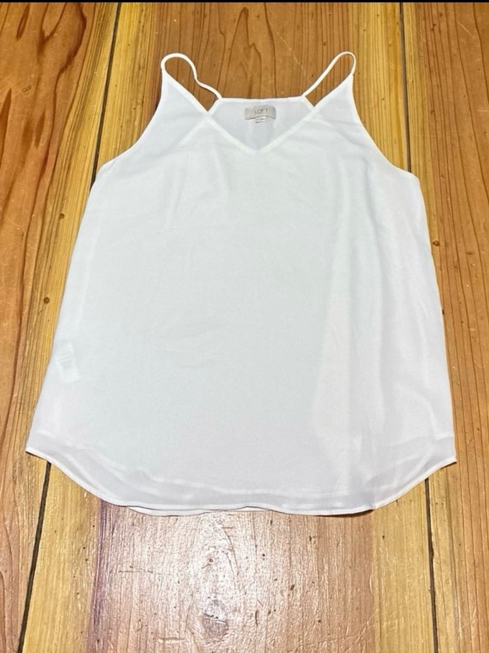LOFT White V-Neck Spaghetti Strap Camisole